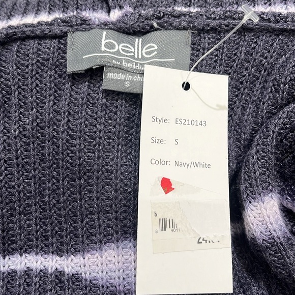 Belldini Kamila Tie-Dye Hooded Cardigan in navy/white size S. - Picture 3 of 3